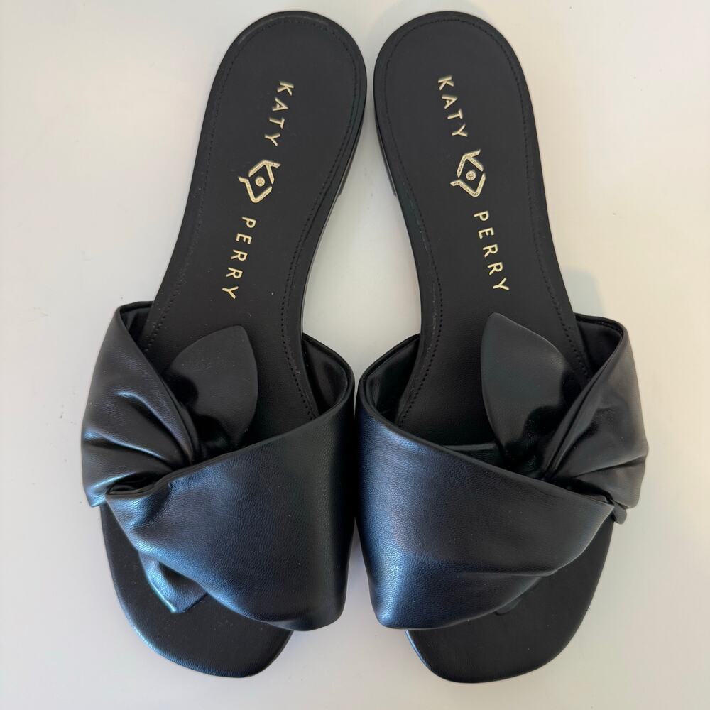 Katy Perry the Halie bow Sandals woman’s size 8 Black slip on
